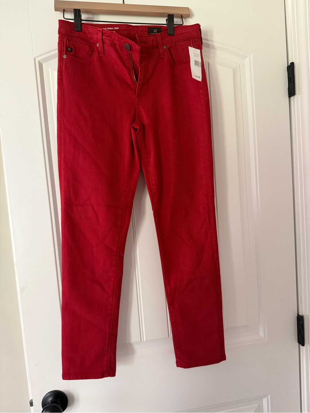 AG Adriano Goldschmied Red Straight-Leg Pants